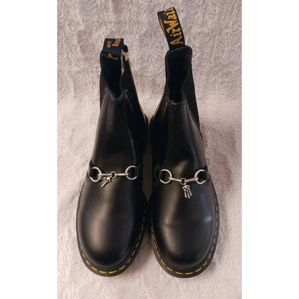 Dr. Martens x Needles Chelsea Boots 2976 Snaffle Black Leather Men's 9 Women 10 - Picture 4 of 11